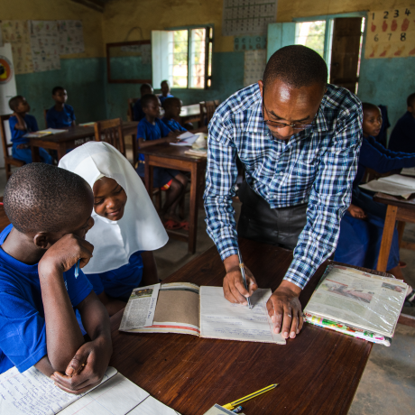 Hearing impaired at a primary school in Tanzania