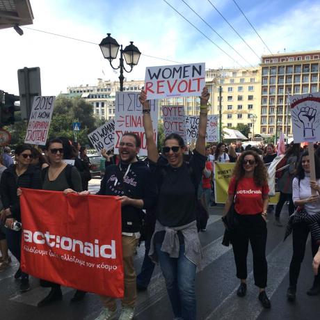 Women taking part in a protest