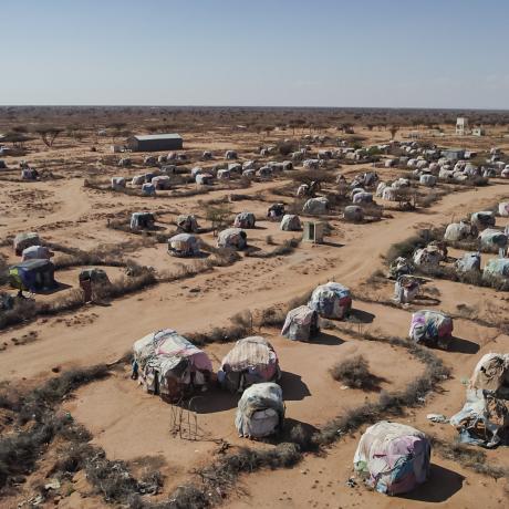 Aerial photograph of Giro-Sumo IDP camp , Somaliland. 